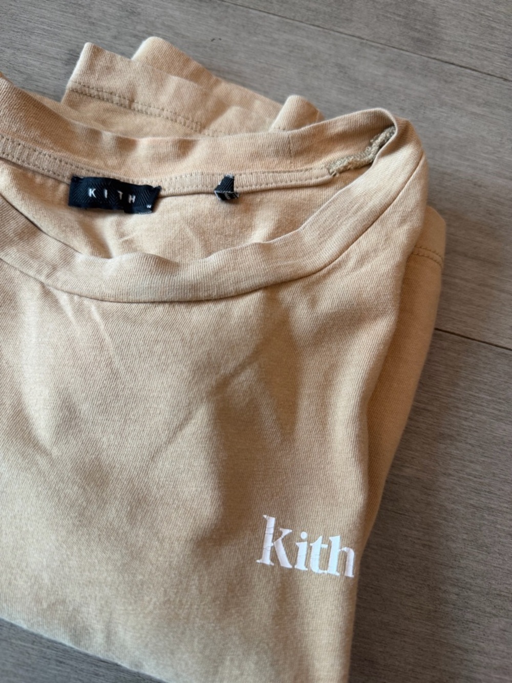 Kith Beige Logo Crewneck Tee - Picture 3 of 5
